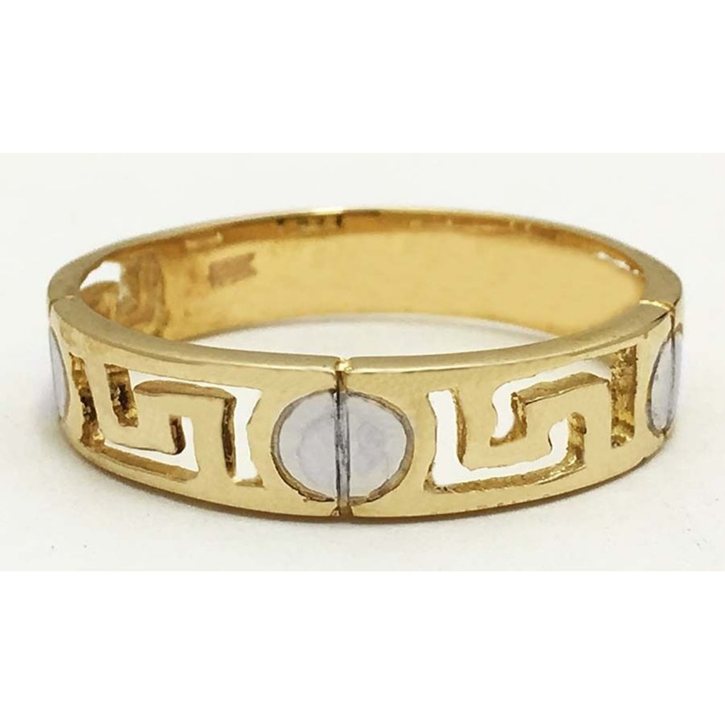 Greek Screw Style Design Ring 10k Solid Yellow Gold